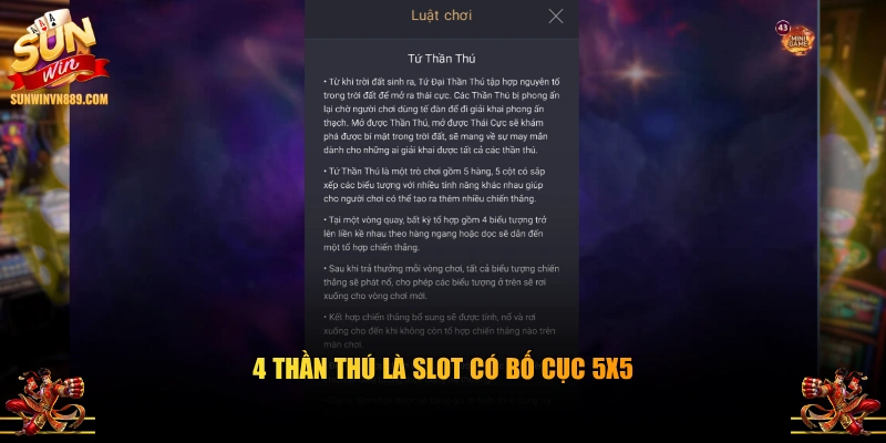 4 Thần Thú là slot có bố cục 5x5
