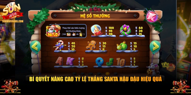 Bí quyết nâng cao tỷ lệ thắng Santa hậu đậu hiệu quả