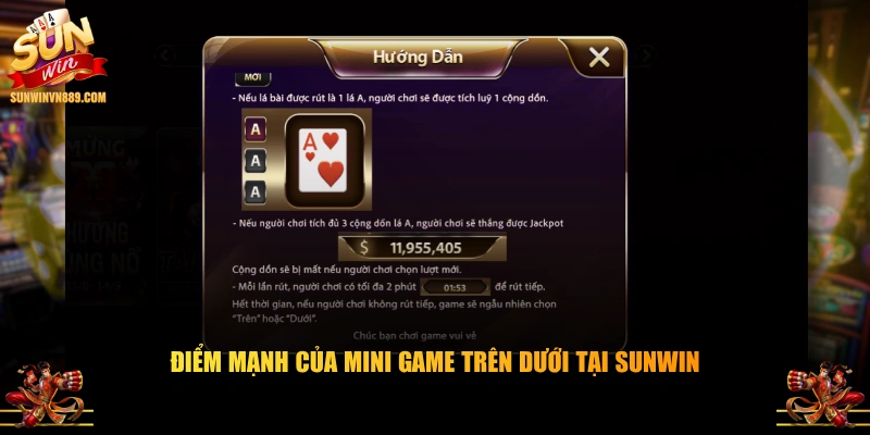 Điểm mạnh của mini game Trên Dưới tại SUNWIN