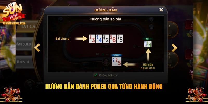 Hướng dẫn đánh Poker qua từng hành động