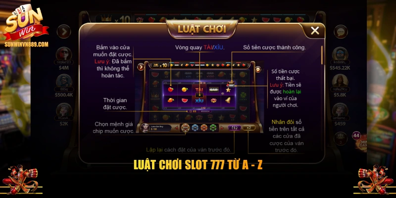 Luật chơi slot 777 từ A - Z