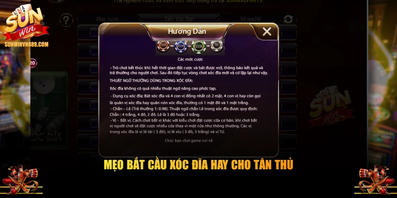 Mẹo bắt cầu Xóc Đĩa hay cho tân thủ