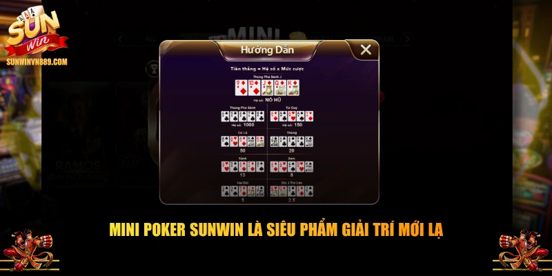 Mini Poker SUNWIN là siêu phẩm giải trí mới lạ