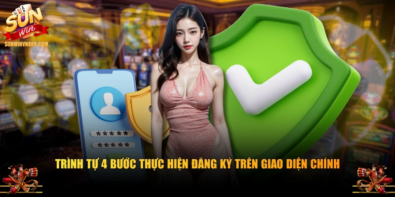 Trình tự 4 bước thực hiện đăng ký trên giao diện chính