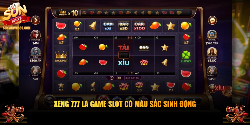Xèng 777 là game slot có màu sắc sinh động